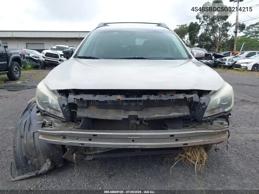 2016 Subaru Outback 2.5I Premium VIN: 4S4BSBDC5G3214215 Lot: 45689100