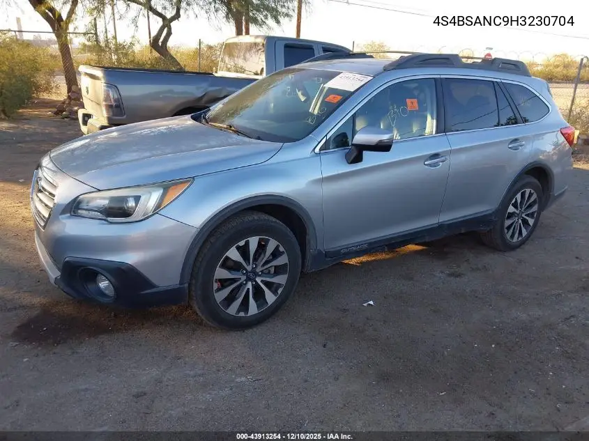 4S4BSANC9H3230704 2017 Subaru Outback 2.5I Limited