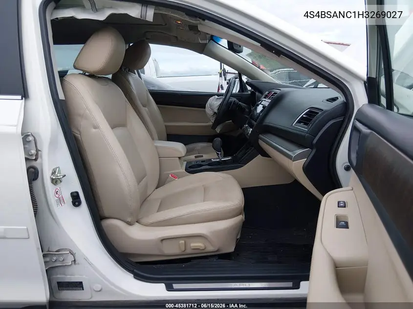 2017 Subaru Outback 2.5I Limited VIN: 4S4BSANC1H3269027 Lot: 45381712
