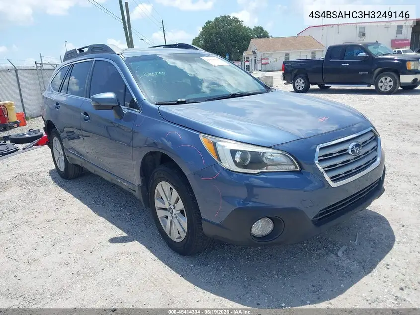 2017 Subaru Outback 2.5I Premium VIN: 4S4BSAHC3H3249146 Lot: 45414334