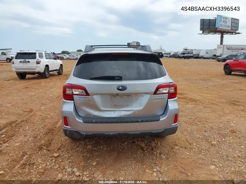2017 Subaru Outback 2.5I VIN: 4S4BSAACXH3396543 Lot: 45558544