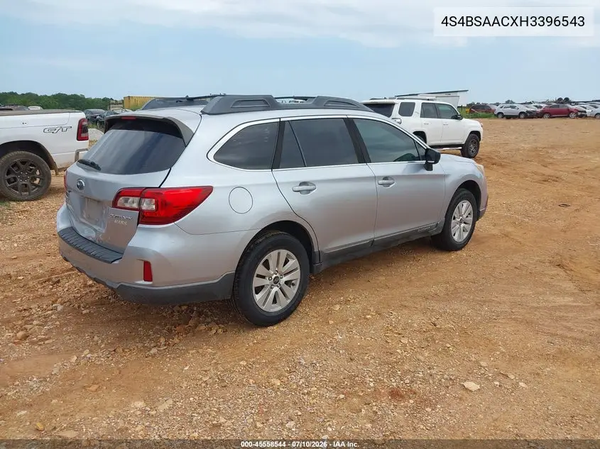 2017 Subaru Outback 2.5I VIN: 4S4BSAACXH3396543 Lot: 45558544