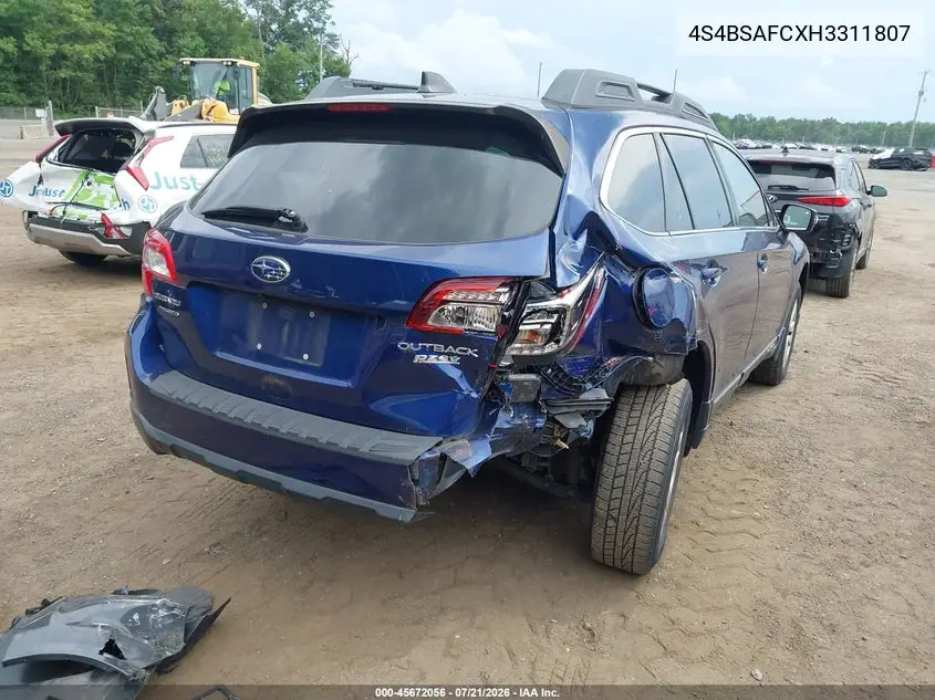 2017 Subaru Outback 2.5I Premium VIN: 4S4BSAFCXH3311807 Lot: 45672056