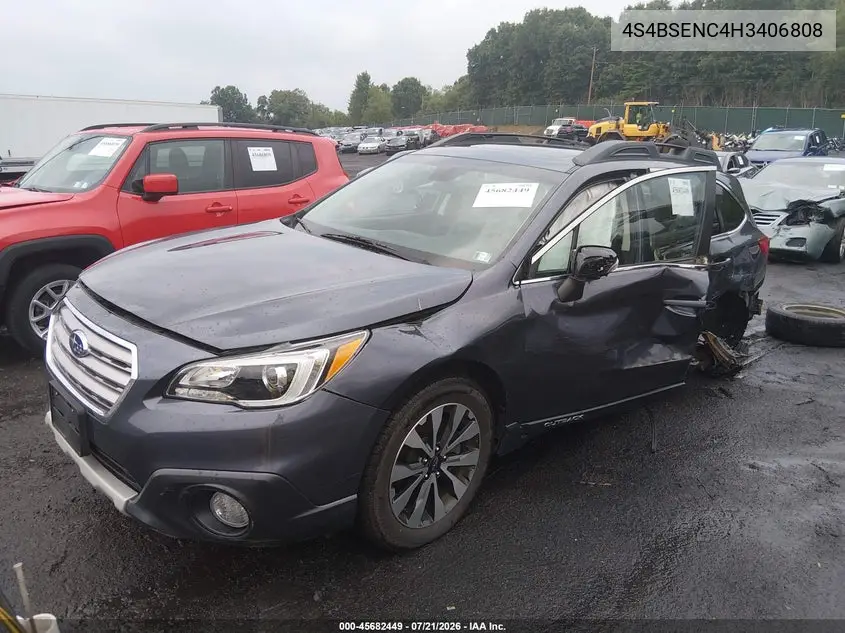 2017 Subaru Outback 3.6R Limited VIN: 4S4BSENC4H3406808 Lot: 45682449