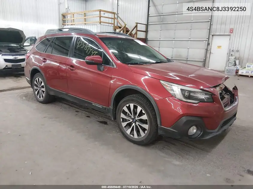 2018 Subaru Outback 2.5I Limited VIN: 4S4BSANC8J3392250 Lot: 45589449