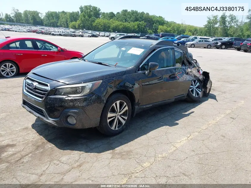 2018 Subaru Outback 2.5I Limited VIN: 4S4BSANC4J3380175 Lot: 45611114
