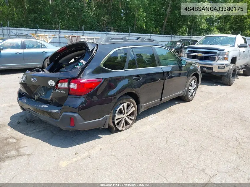 2018 Subaru Outback 2.5I Limited VIN: 4S4BSANC4J3380175 Lot: 45611114