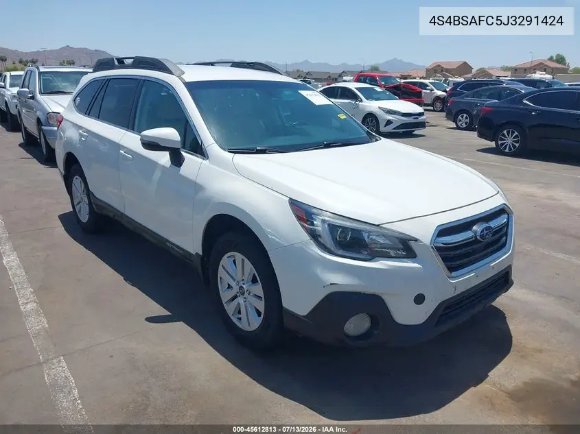 2018 Subaru Outback 2.5I Premium VIN: 4S4BSAFC5J3291424 Lot: 45612813