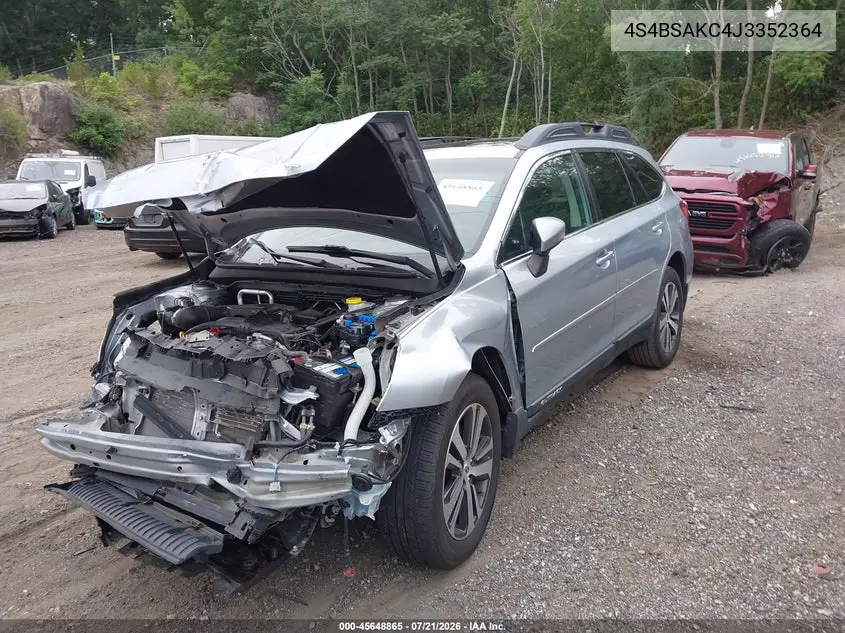2018 Subaru Outback 2.5I Limited VIN: 4S4BSAKC4J3352364 Lot: 45648865