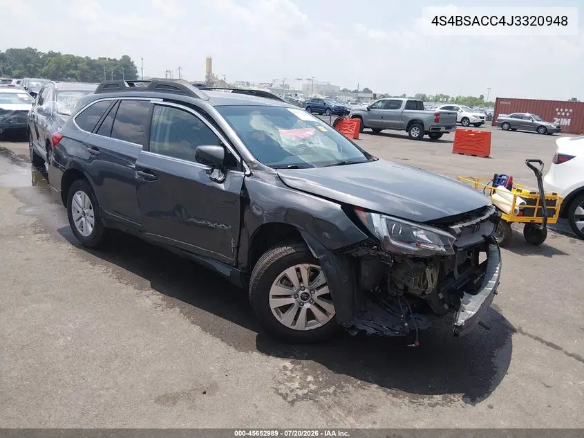 2018 Subaru Outback 2.5I Premium VIN: 4S4BSACC4J3320948 Lot: 45652989