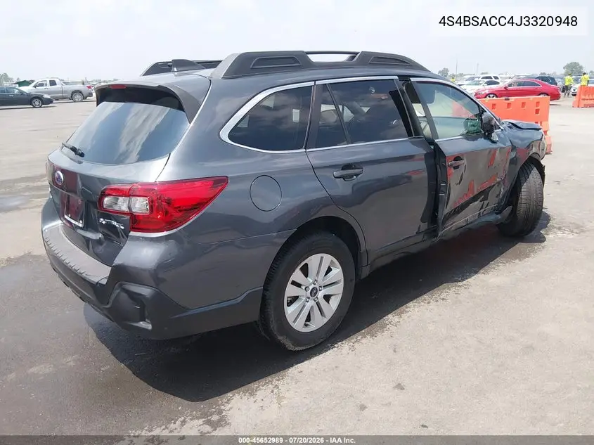 2018 Subaru Outback 2.5I Premium VIN: 4S4BSACC4J3320948 Lot: 45652989
