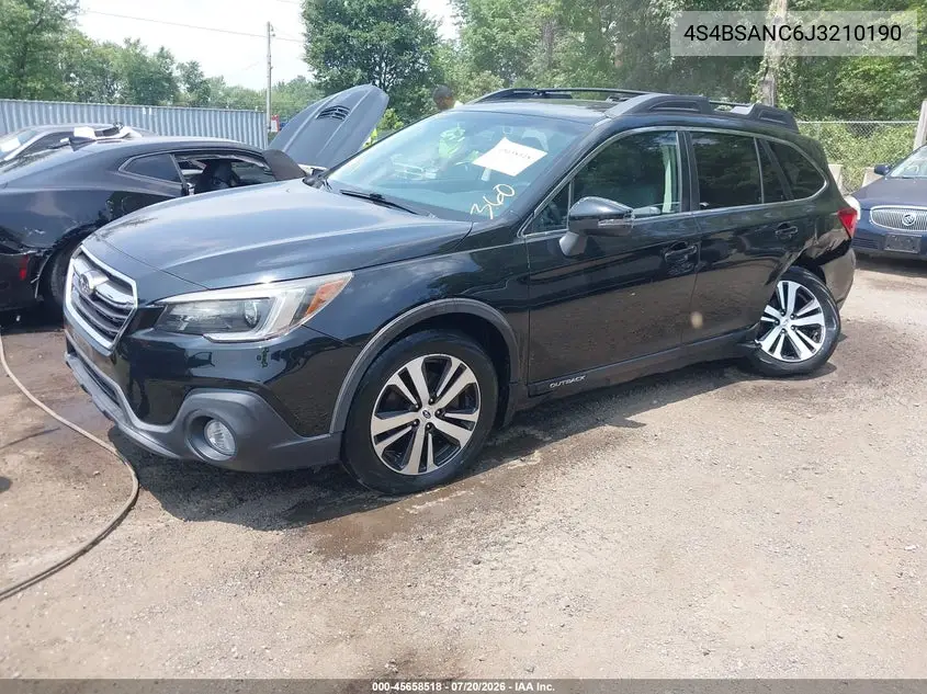 2018 Subaru Outback 2.5I Limited VIN: 4S4BSANC6J3210190 Lot: 45658518