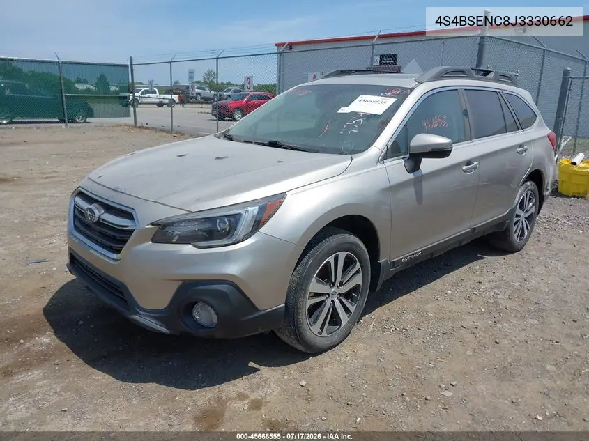 2018 Subaru Outback 3.6R Limited VIN: 4S4BSENC8J3330662 Lot: 45668555