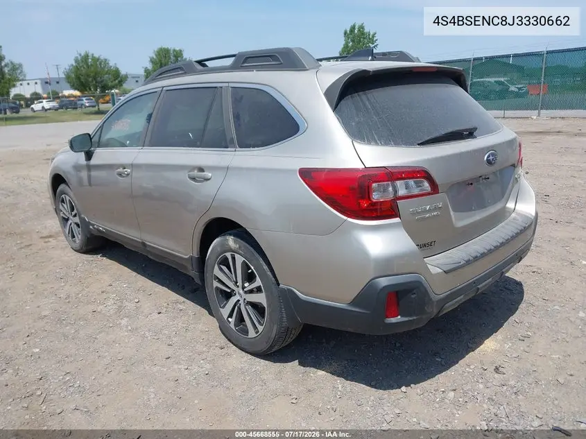 2018 Subaru Outback 3.6R Limited VIN: 4S4BSENC8J3330662 Lot: 45668555