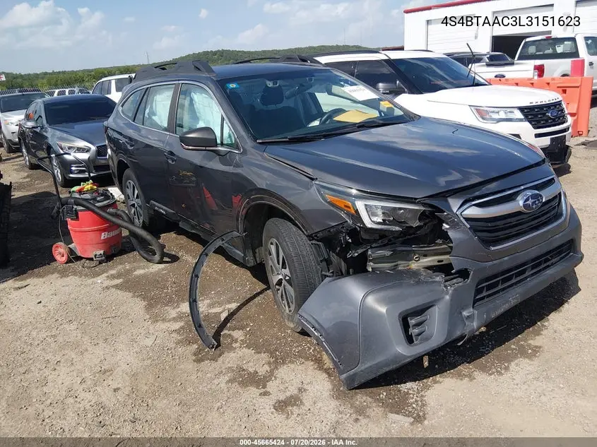 2020 Subaru Outback VIN: 4S4BTAAC3L3151623 Lot: 45665424