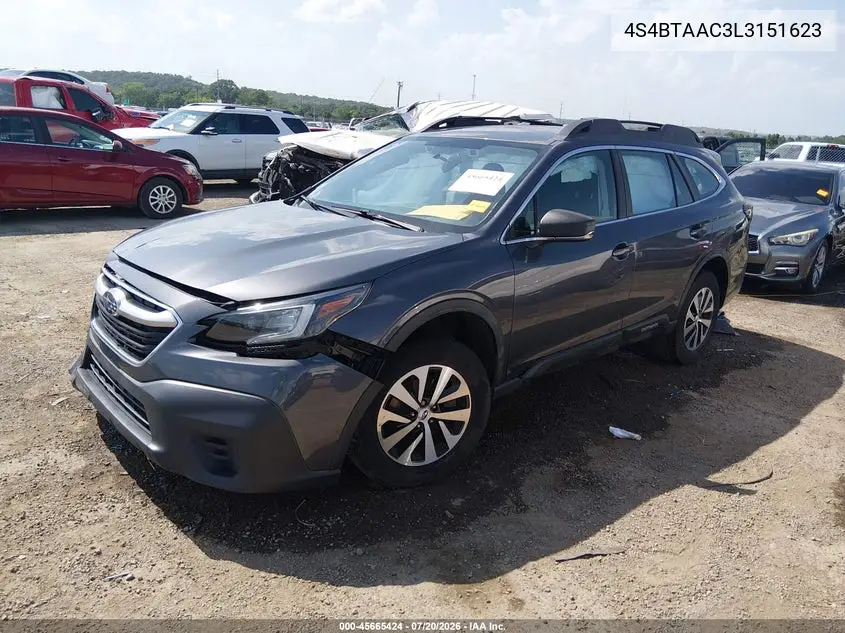 2020 Subaru Outback VIN: 4S4BTAAC3L3151623 Lot: 45665424