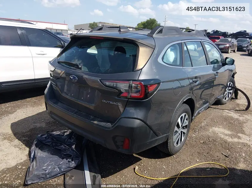 2020 Subaru Outback VIN: 4S4BTAAC3L3151623 Lot: 45665424