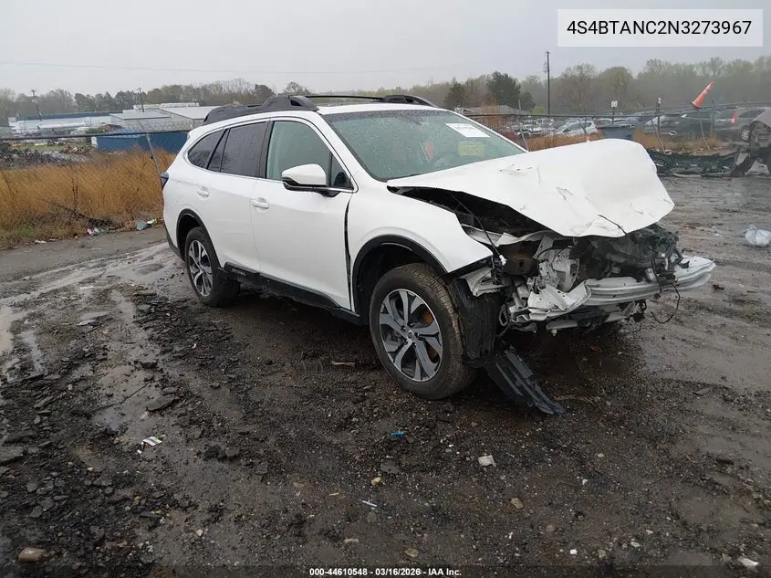 2022 Subaru Outback Limited VIN: 4S4BTANC2N3273967 Lot: 44610548