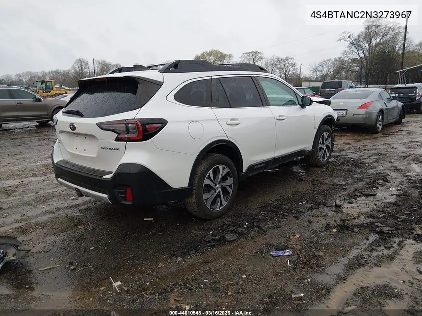 2022 Subaru Outback Limited VIN: 4S4BTANC2N3273967 Lot: 44610548