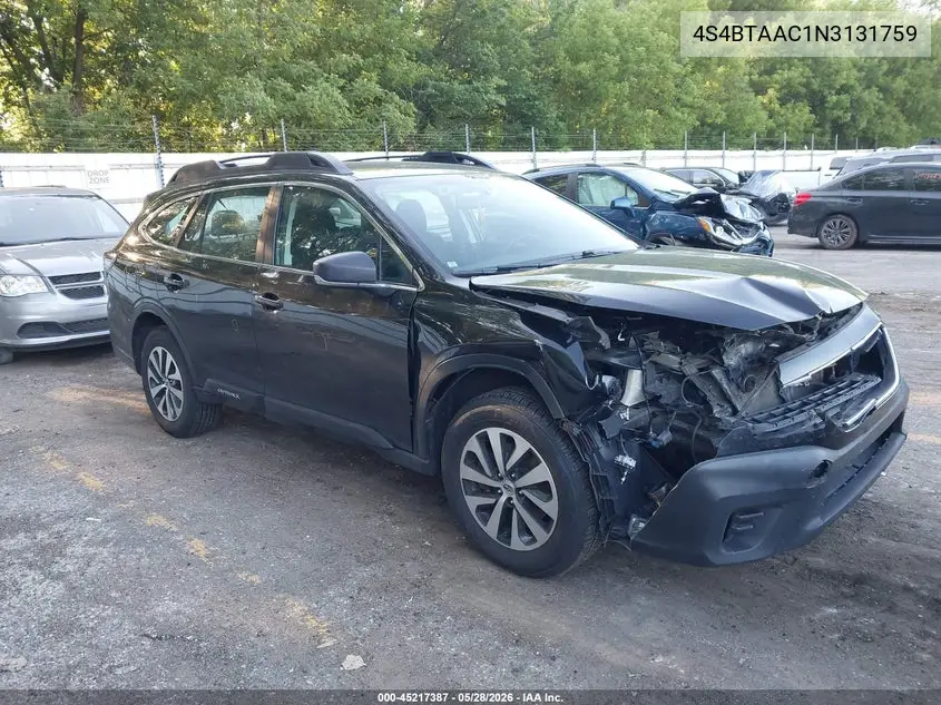 2022 Subaru Outback VIN: 4S4BTAAC1N3131759 Lot: 45217387