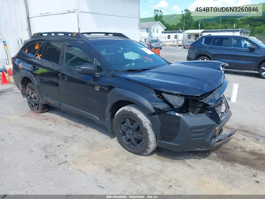 2022 Subaru Outback Wilderness VIN: 4S4BTGUD6N3260846 Lot: 45249209