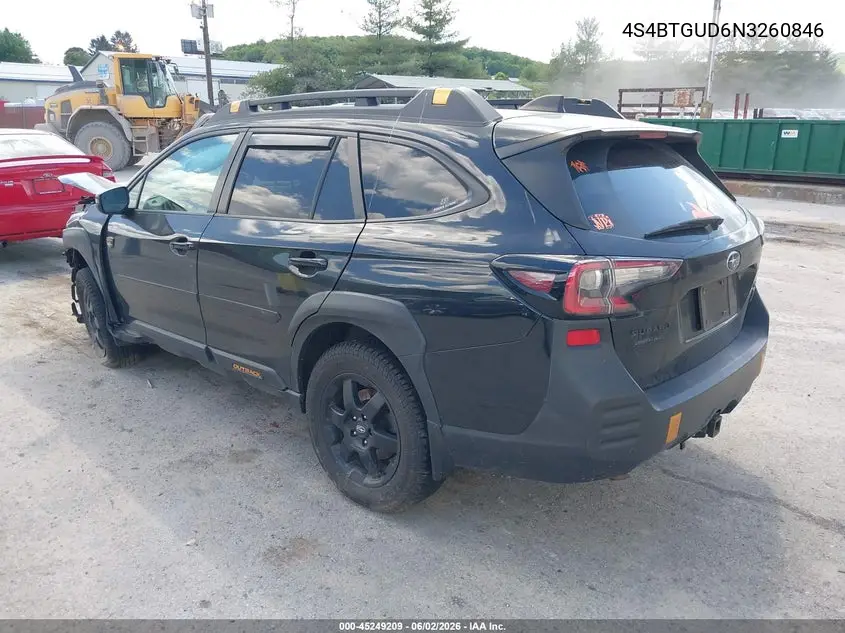 2022 Subaru Outback Wilderness VIN: 4S4BTGUD6N3260846 Lot: 45249209
