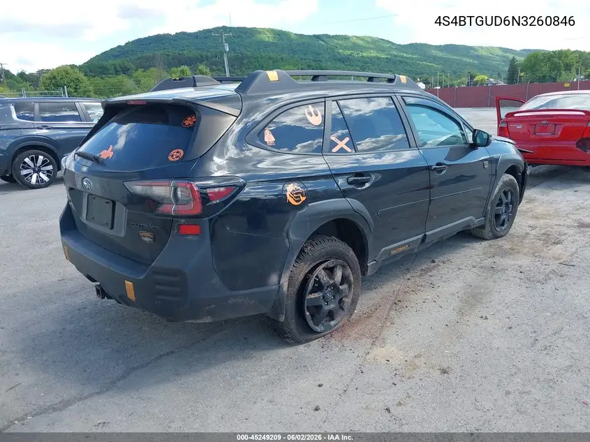 2022 Subaru Outback Wilderness VIN: 4S4BTGUD6N3260846 Lot: 45249209