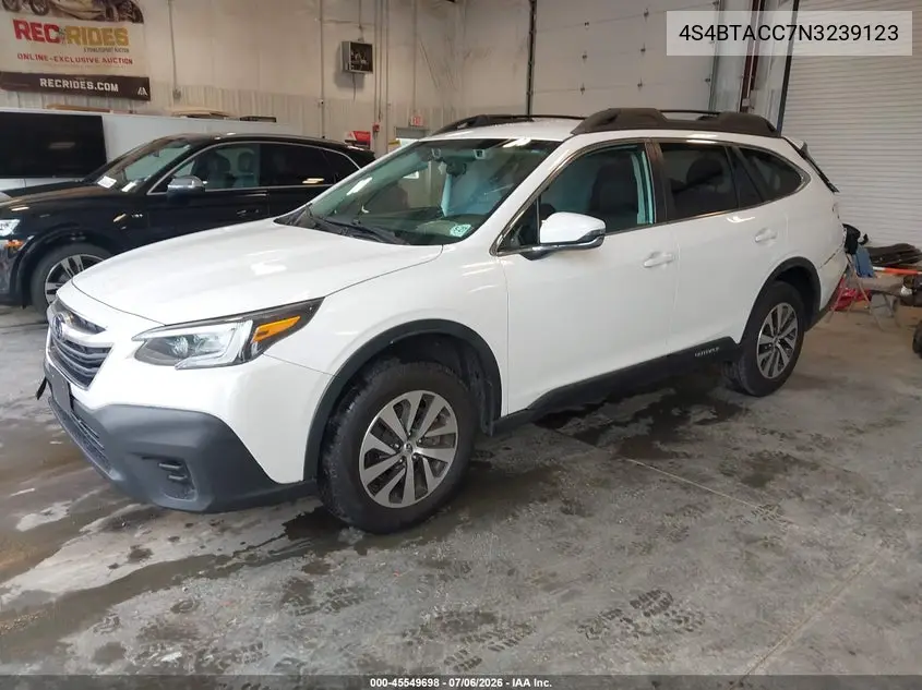 2022 Subaru Outback Premium VIN: 4S4BTACC7N3239123 Lot: 45549698