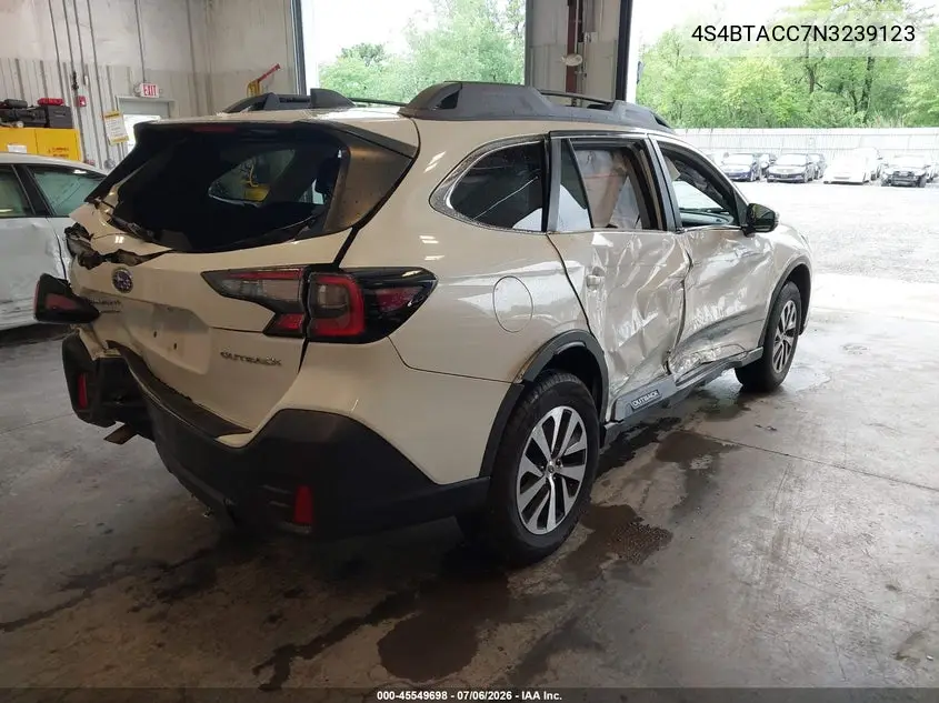 2022 Subaru Outback Premium VIN: 4S4BTACC7N3239123 Lot: 45549698