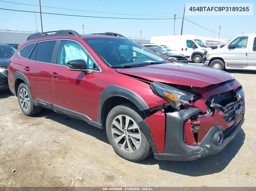2023 Subaru Outback Premium VIN: 4S4BTAFC8P3189265 Lot: 45588656