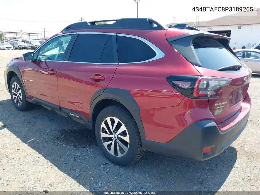 2023 Subaru Outback Premium VIN: 4S4BTAFC8P3189265 Lot: 45588656