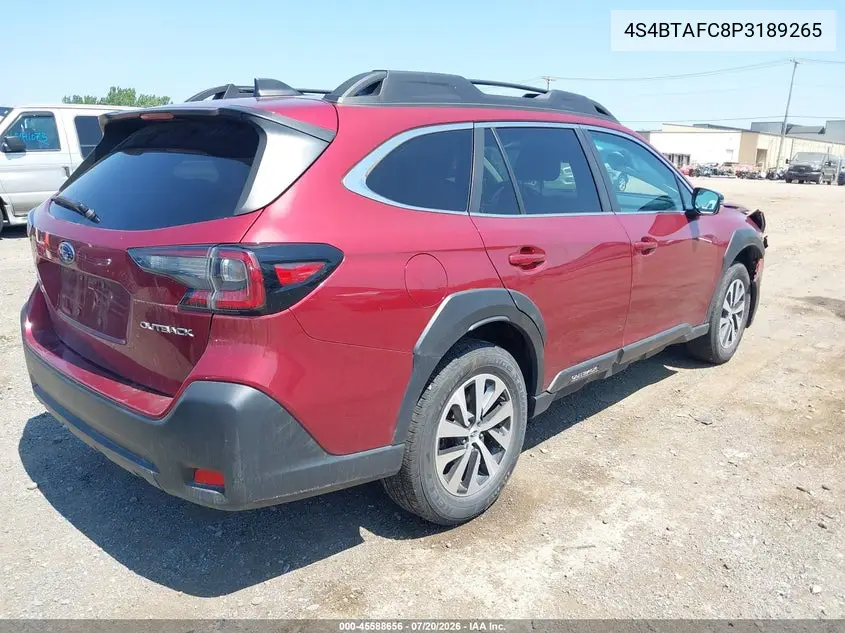 2023 Subaru Outback Premium VIN: 4S4BTAFC8P3189265 Lot: 45588656