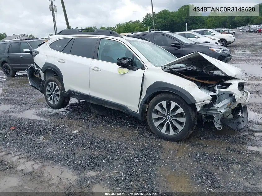 2024 Subaru Outback Limited VIN: 4S4BTANC0R3148620 Lot: 45613471