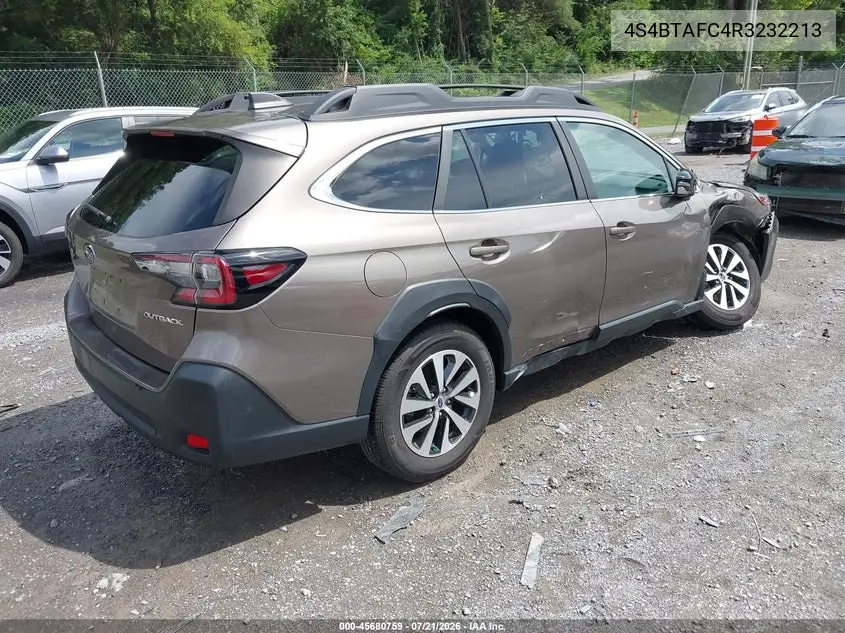 2024 Subaru Outback Premium VIN: 4S4BTAFC4R3232213 Lot: 45680759