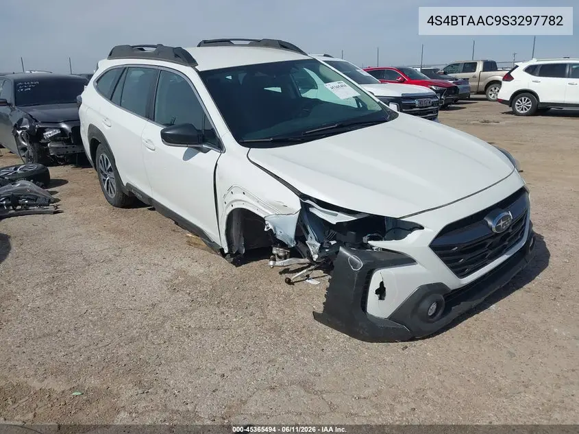 2025 Subaru Outback VIN: 4S4BTAAC9S3297782 Lot: 45365494