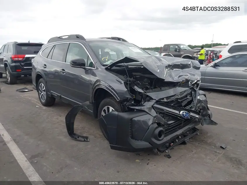 2025 Subaru Outback Premium VIN: 4S4BTADC0S3288531 Lot: 45622578