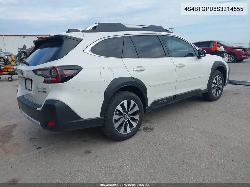 2025 Subaru Outback Touring Xt VIN: 4S4BTGPD8S3214555 Lot: 45631296