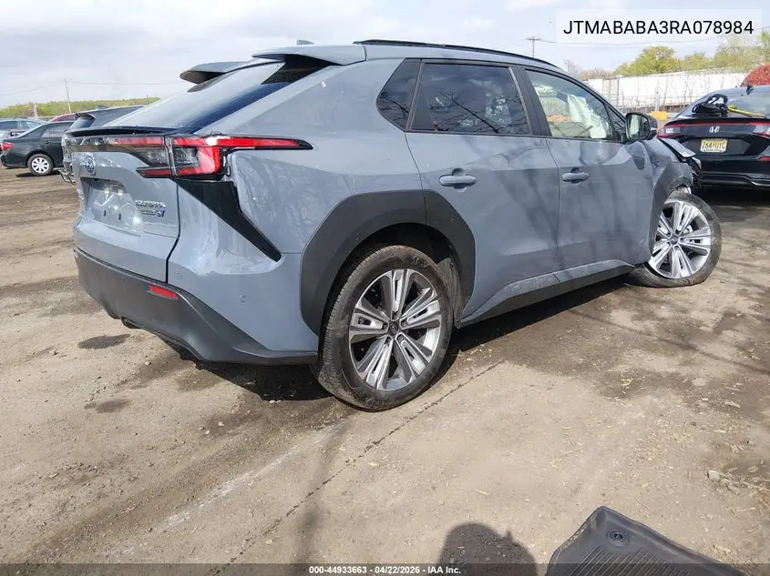 2024 Subaru Solterra Limited VIN: JTMABABA3RA078984 Lot: 44933663
