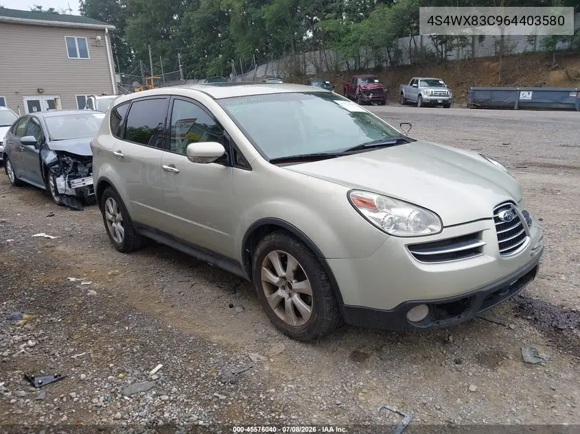 2006 Subaru B9 Tribeca Base 5-Passenger/Limited 5-Passenger VIN: 4S4WX83C964403580 Lot: 45576040
