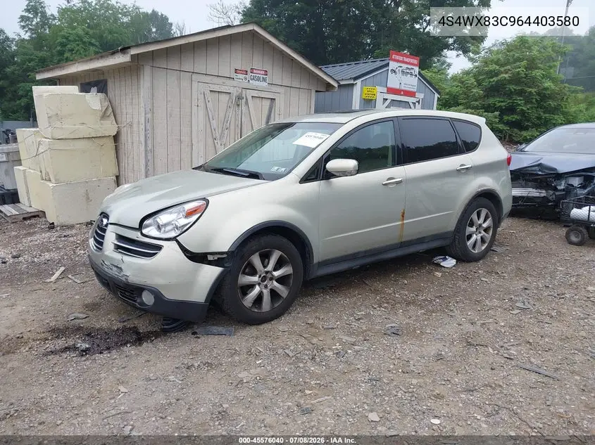 2006 Subaru B9 Tribeca Base 5-Passenger/Limited 5-Passenger VIN: 4S4WX83C964403580 Lot: 45576040