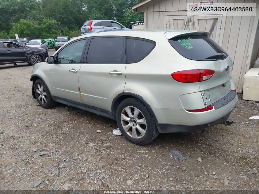 2006 Subaru B9 Tribeca Base 5-Passenger/Limited 5-Passenger VIN: 4S4WX83C964403580 Lot: 45576040