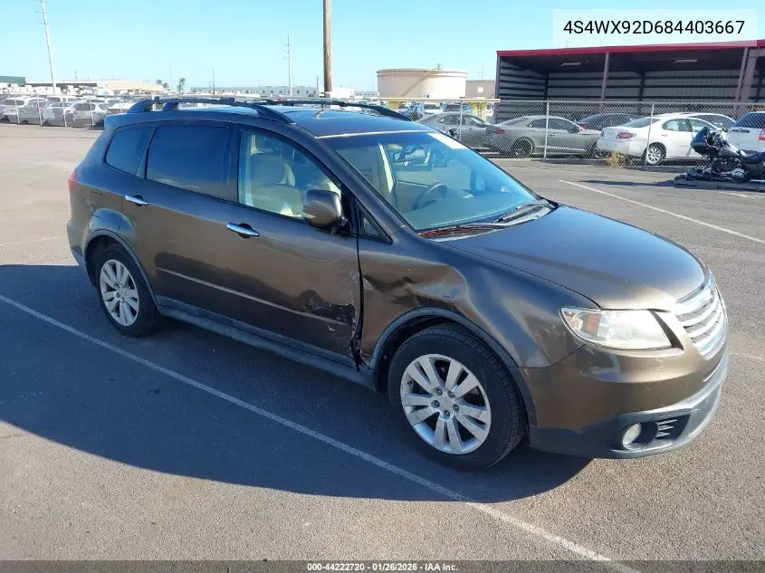 2008 Subaru Tribeca Limited 5-Passenger VIN: 4S4WX92D684403667 Lot: 44222720