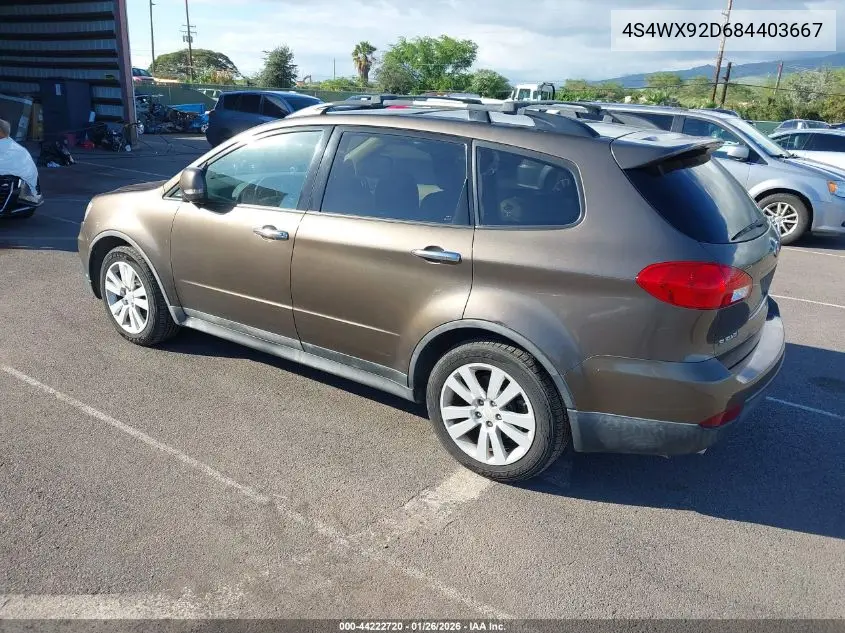 2008 Subaru Tribeca Limited 5-Passenger VIN: 4S4WX92D684403667 Lot: 44222720