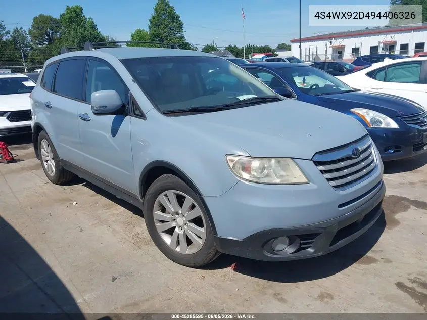 2009 Subaru Tribeca Special Edition 5-Passenger VIN: 4S4WX92D494406326 Lot: 45285595