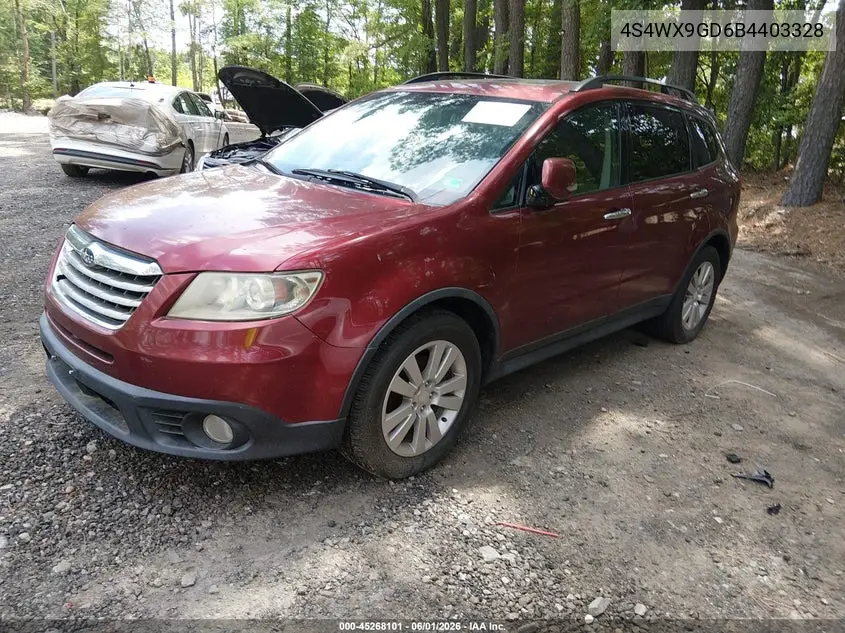 2011 Subaru Tribeca 3.6R Limited VIN: 4S4WX9GD6B4403328 Lot: 45268101