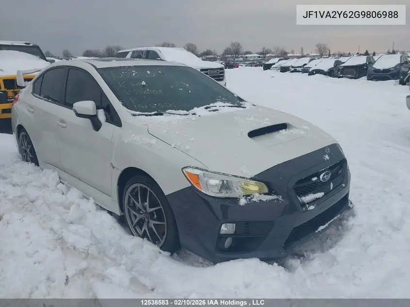 2016 Subaru Wrx Sti Limited VIN: JF1VA2Y62G9806988 Lot: 12538583