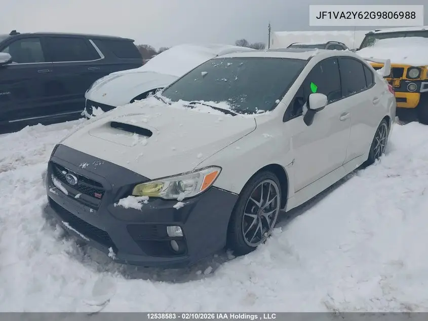 2016 Subaru Wrx Sti Limited VIN: JF1VA2Y62G9806988 Lot: 12538583