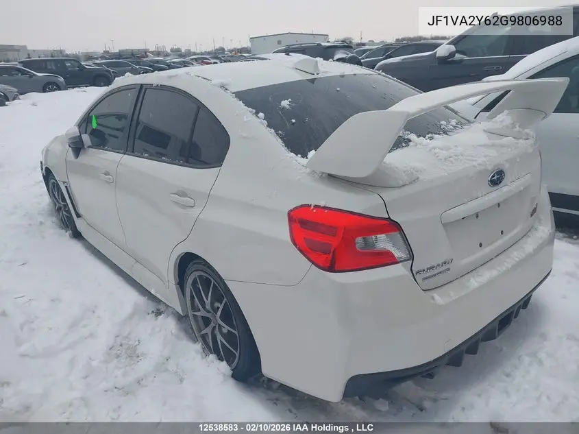 2016 Subaru Wrx Sti Limited VIN: JF1VA2Y62G9806988 Lot: 12538583