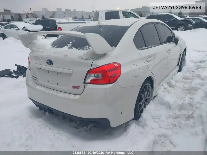 2016 Subaru Wrx Sti Limited VIN: JF1VA2Y62G9806988 Lot: 12538583