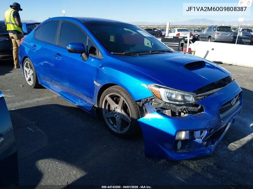 2016 Subaru Wrx Sti VIN: JF1VA2M60G9808387 Lot: 44743280